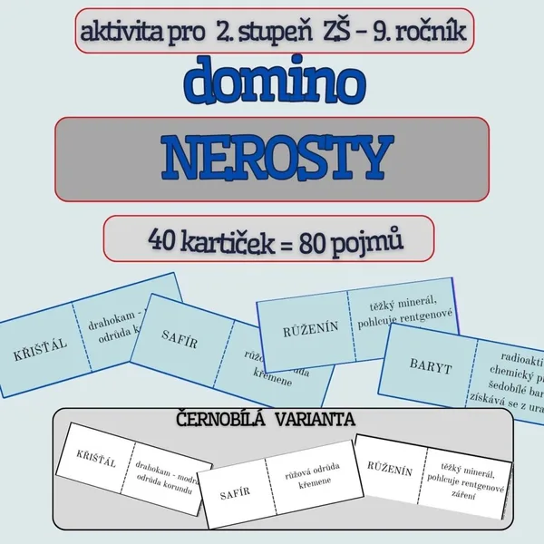 Domino NEROSTY - barevná i černobílá verze 1