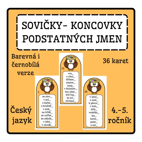 SOVIČKY - Koncovky podstatných jmen 1