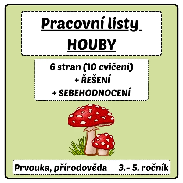 Pracovní listy- HOUBY 1