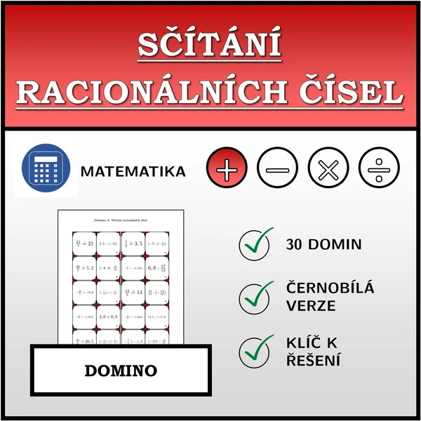 Domino - Sčítání racionálních čísel | matematika 1