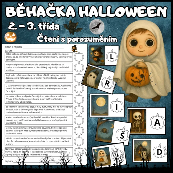 Halloween - BĚHAČKA - čtení s porozuměním 2. - 3. třída 1