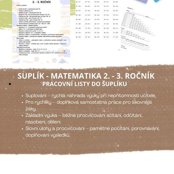 Suplík - suplovací pracovní listy do šuplíku M, 43 pracovních listů 1