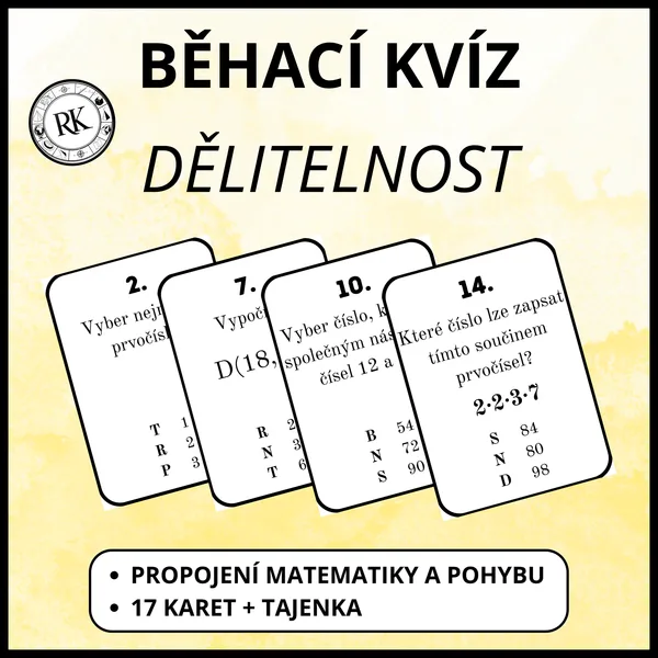 Dělitelnost - Běhací kvíz 1
