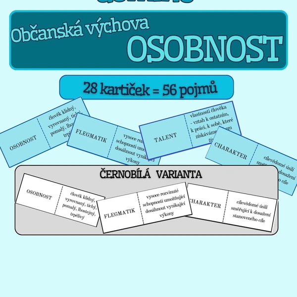 Domino - OSOBNOST ČLOVĚKA (temperament, charakter...) - barevná i čb verze 1