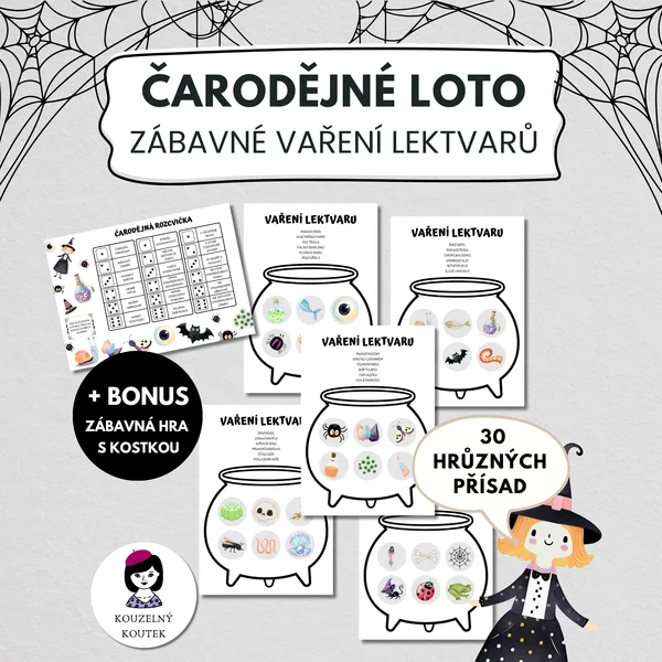 Čarodějné loto - pálení čarodějnic, Halloween, Dušičky, vaření lektvarů a elixírů 1