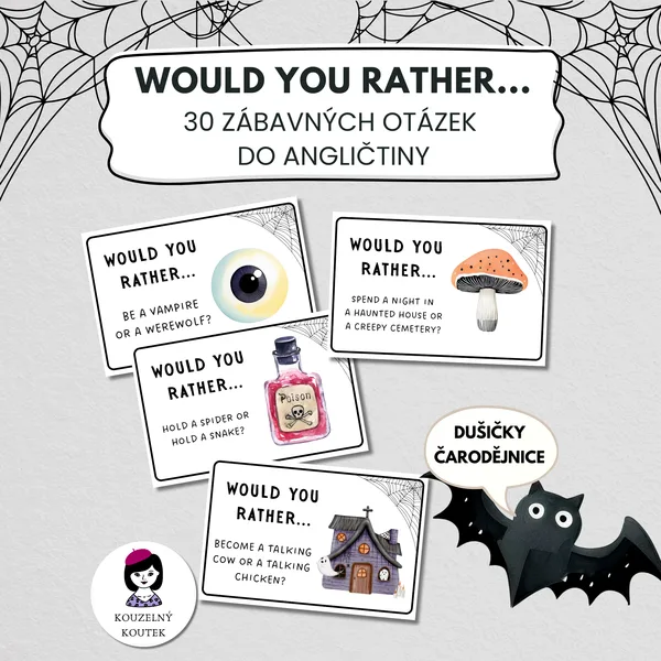 Conversation cards - Would you rather - Pálení čarodějnic / Dušičky / Halloween 1