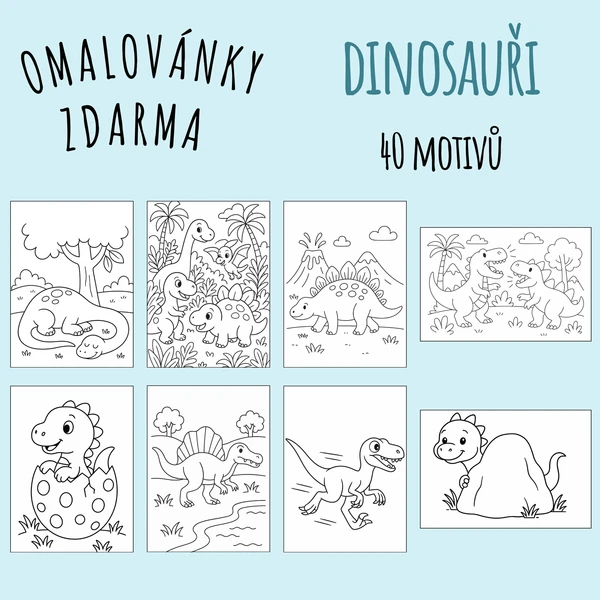 Omalovánky ZDARMA - DINOSAUŘI  1
