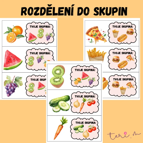 KARTIČKY K ROZDĚLENÍ DO SKUPIN 1