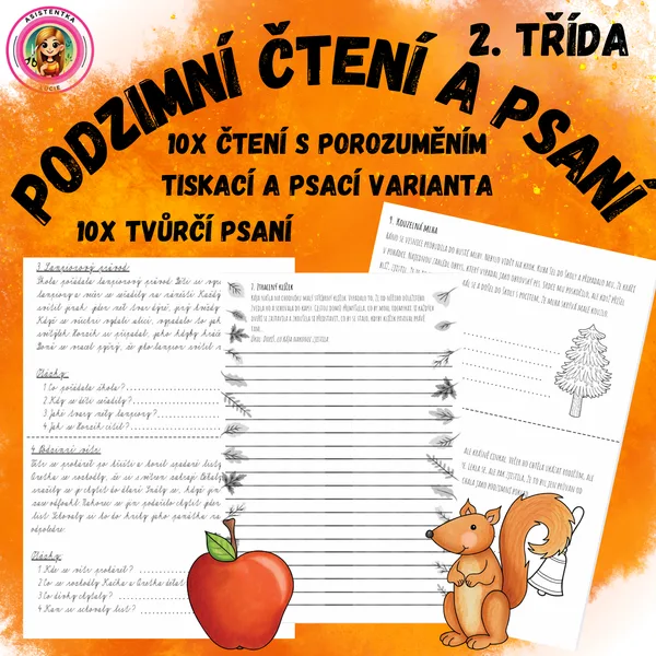 Podzimní čtení a psaní pro 2. třídu - čtení s porozuměním a tvůrčí psaní 1