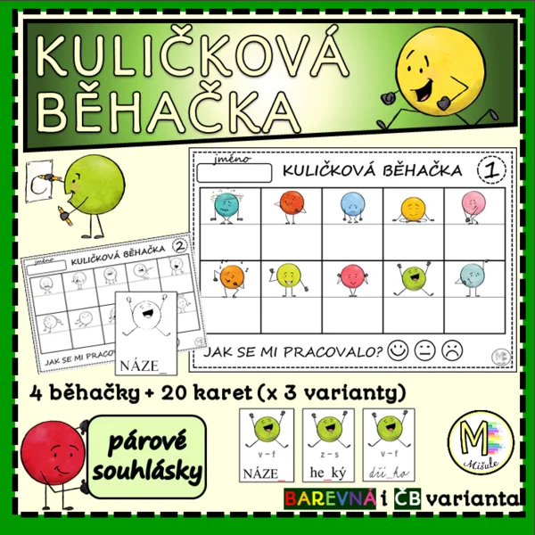 KULIČKOVÁ BĚHAČKA - PÁROVÉ SOUHLÁSKY 1