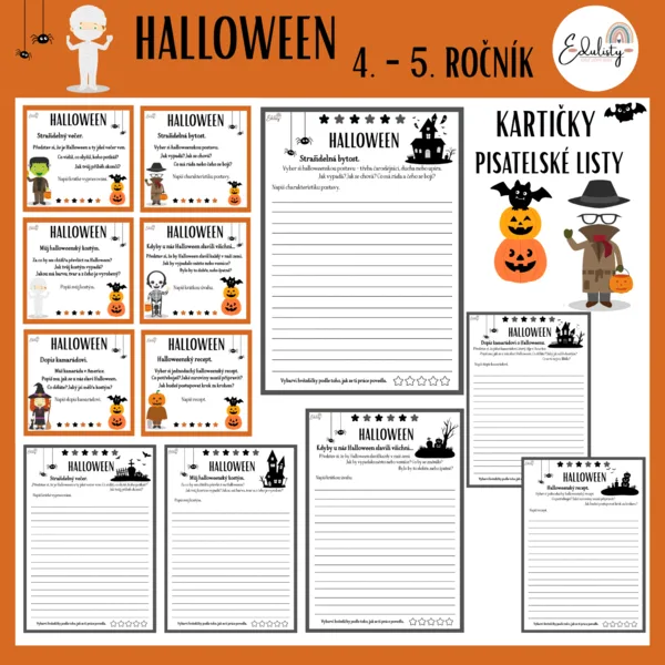 Halloween – kartičky a psací listy 1