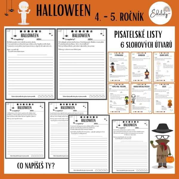 Halloween – Pisatelské listy (6 slohových útvarů) 1