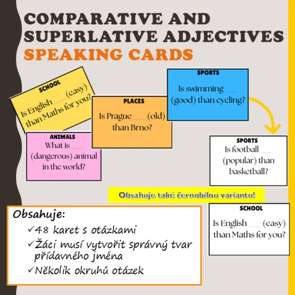 Comparative and superlative adjectives - speaking cards 1