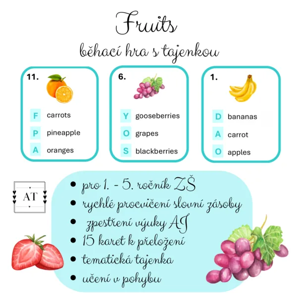 Fruits - běhací hra s tajenkou 1