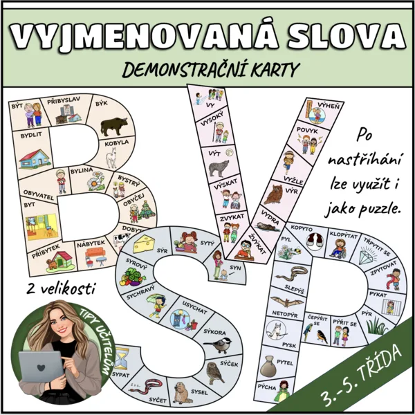 Vyjmenovaná slova, demonstrační karty 1