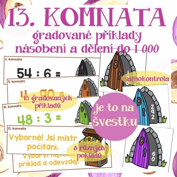 13. KOMNATA - gradované příklady - násobení a dělení do 1000 1