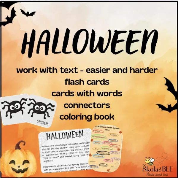 Halloween - práce s textem, slovíčka, spojovačky 1