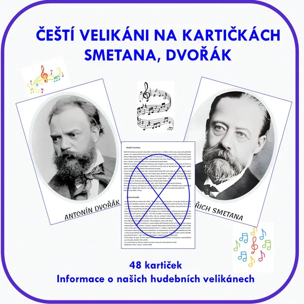 Čeští velikáni na kartičkách - Smetana, Dvořák 1