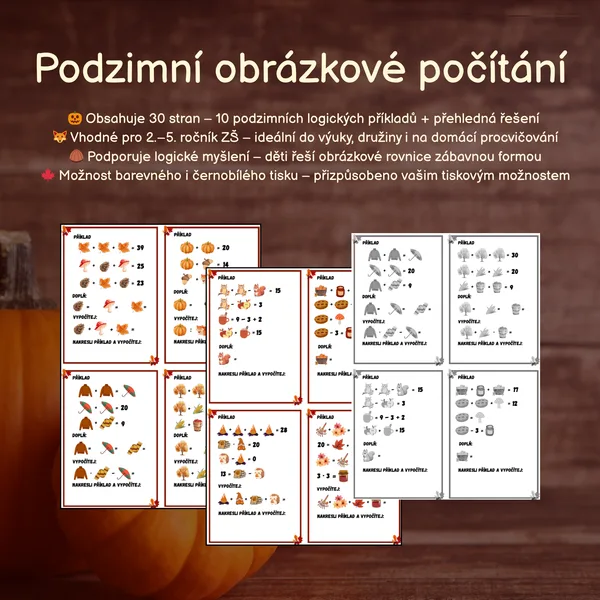 Podzimní obrázkové počítání 1