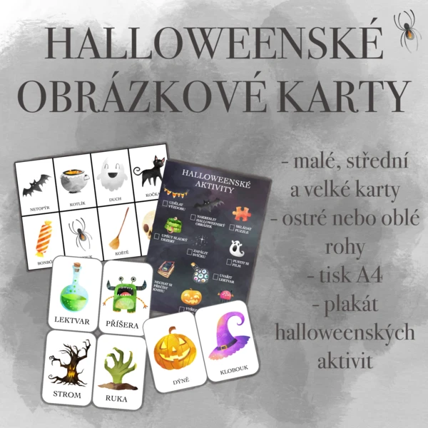 Halloweenské obrázkové karty 1