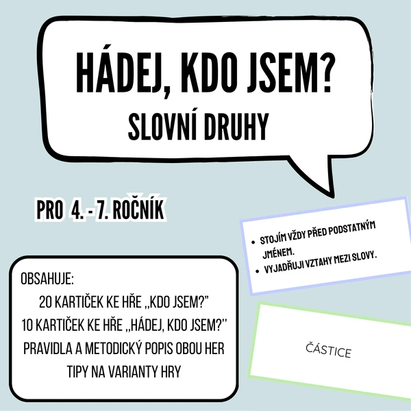 Slovní druhy zábavně - 2 hry v 1 1