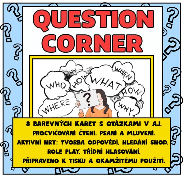 Question corner - otázky na nástěnku do AJ včetně aktivit 1