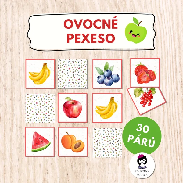 Ovocné pexeso - zelenina, ovoce - hra 1
