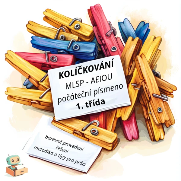 Kolíčkování - počáteční písmeno - M, L, S, P, A, E, I, O, U. 1