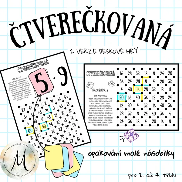 Čtverečkovaná - desková hra - malá násobilka 1