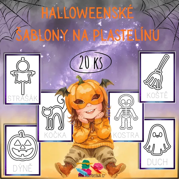 Halloweenské šablony na plastelínu 1