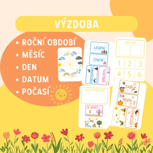 VÝZDOBA - roční období, měsíc, den, datum, počasí 1