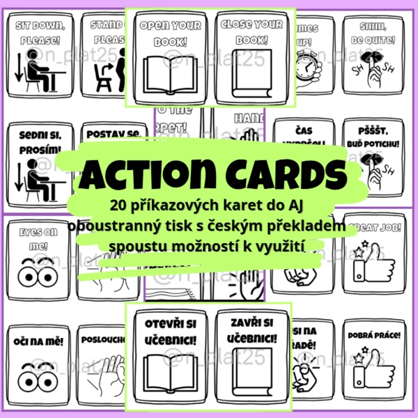 Action cards - hravé karty s pokyny do AJ 1