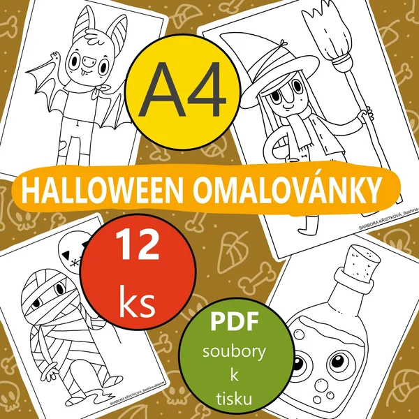 omalovánky Halloween 12 ks 1