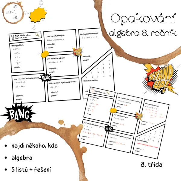 Opakování - algebra 8. ročník (najdi někoho, kdo...) 1