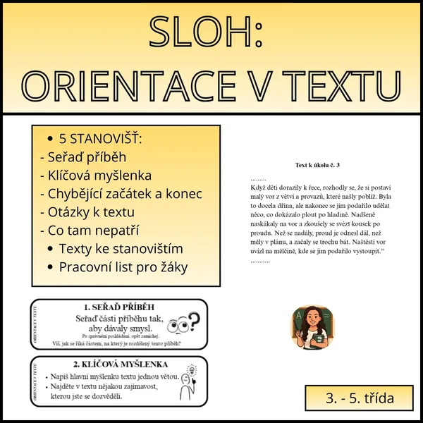 SLOH: orientace v textu 1