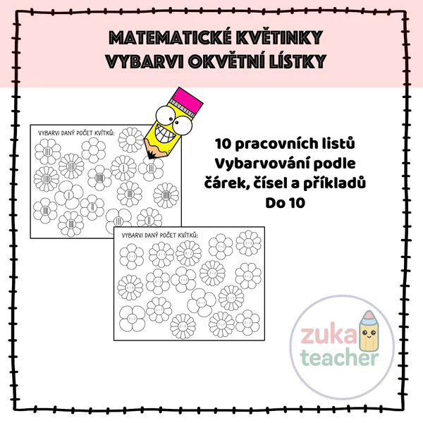 Pracovní list - Vybarvi okvětní lístky 1