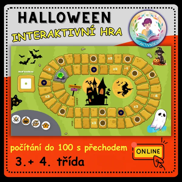 HALLOWEEN-INTERAKTIVNÍ HRA (POČÍTÁNÍ DO 100 S PŘECHODEM) 1