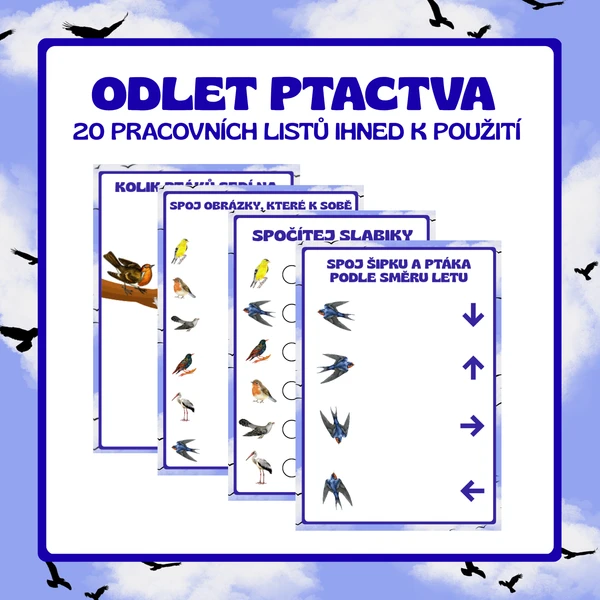 Odlet ptactva – pracovní listy 1