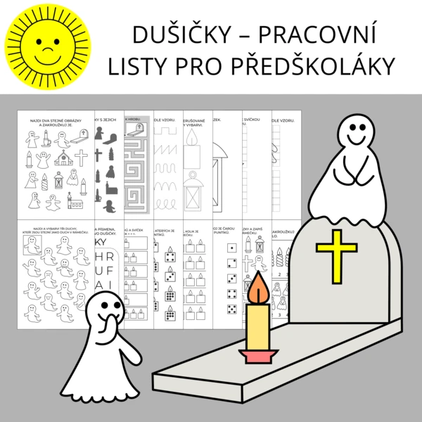 DUŠIČKY - PRACOVNÍ LISTY PRO PŘEDŠKOLÁKY 1