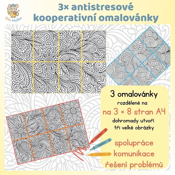 Kooperativní antistresové omalovánky 1