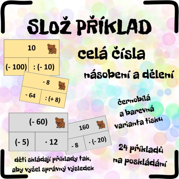 CELÁ ČÍSLA - násobení, dělení (SLOŽ PŘÍKLAD) 1
