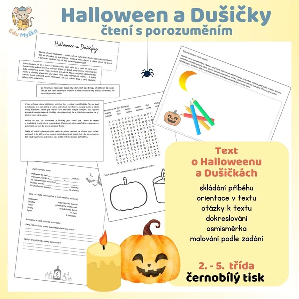 Halloween a Dušičky - čtení s porozuměním 1