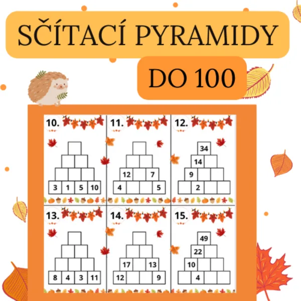 Podzimní sčítací pyramidy (+,- do 100) 1