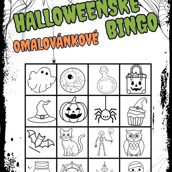 Halloweenské bingo - omalovánky 1
