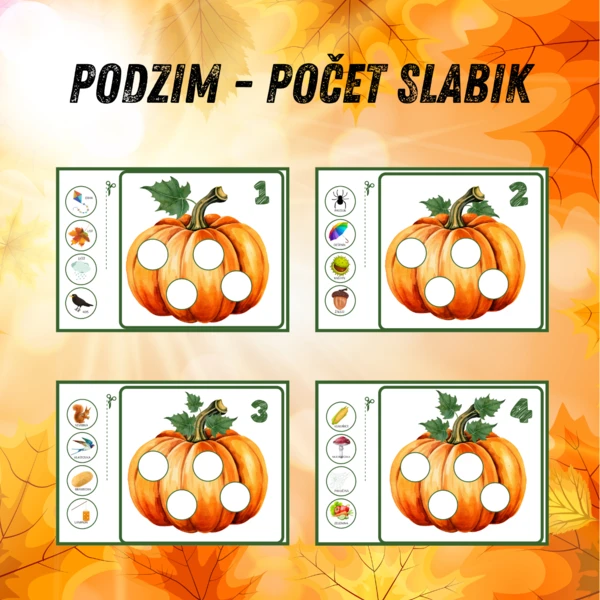 PODZIM - počet slabik pro MŠ 1
