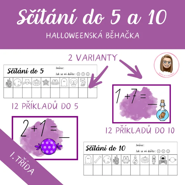 Halloween - sčítání do 5 a 10 1