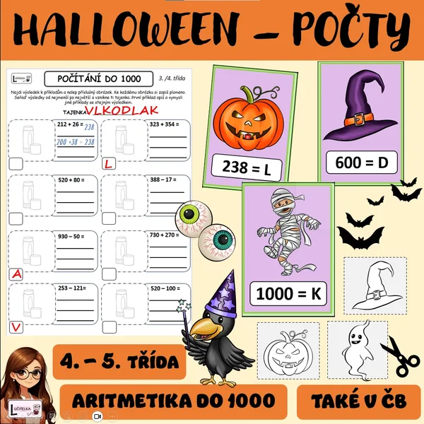 HALLOWEEN - POHYBOVÁ HRA DO MATEMATIKY 4-5. TŘÍDA 1