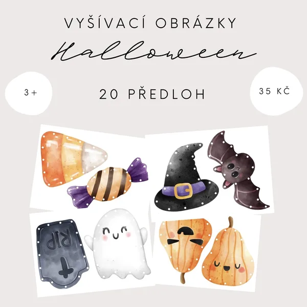 Vyšívací / provlékací obrázky - Halloween 1