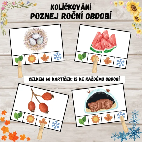Kolíčkování - Poznej roční období 1