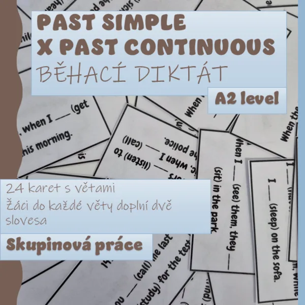 Past simple vs. past continuous - běhací diktát 1